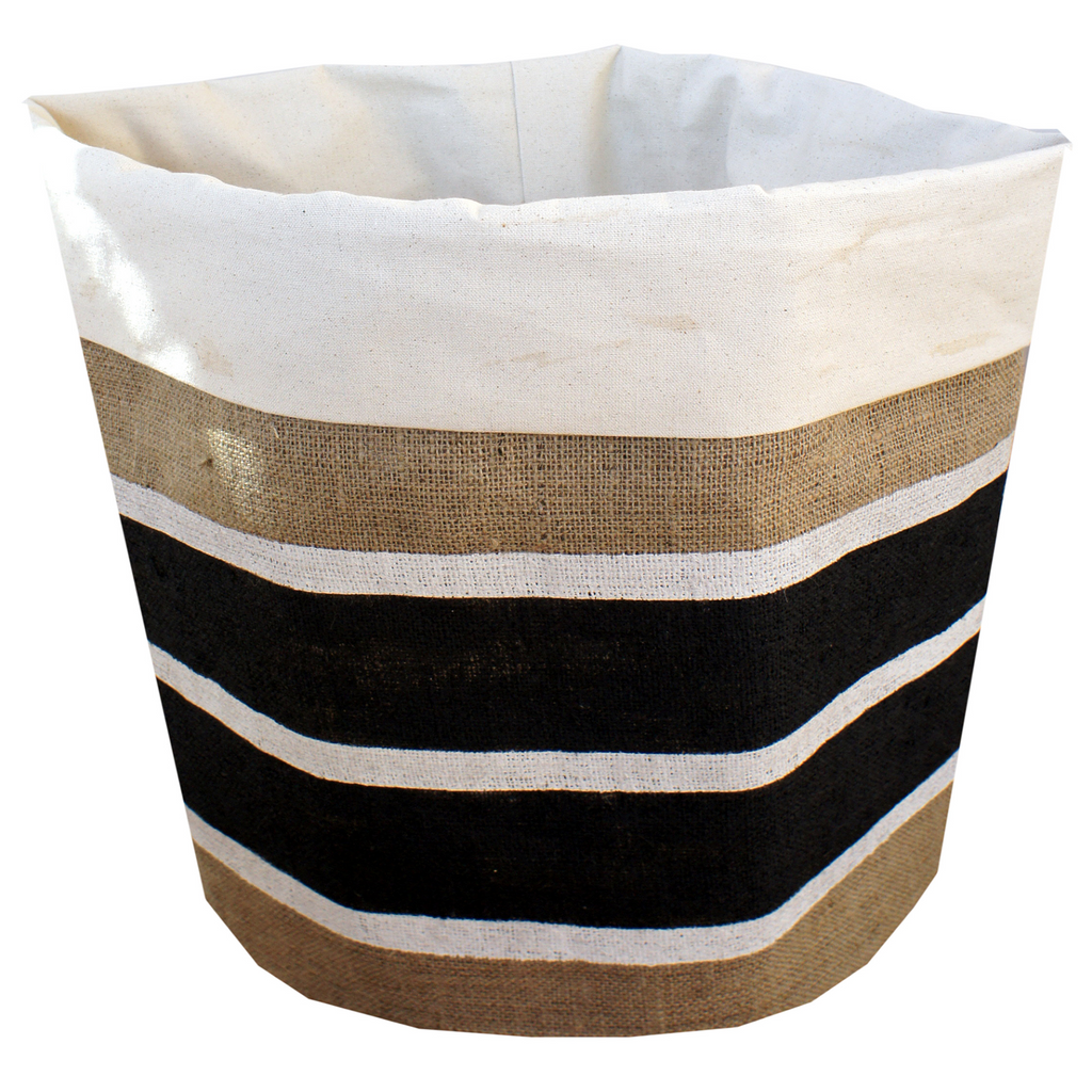 St.Barts Burlap Storage Bin-Laundry Basket-Folded Edge